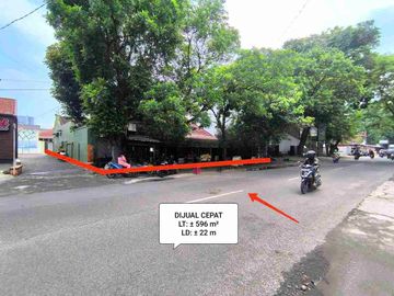 tanah strategis utk usaha area cafe & resto di penumping solo kota luas 596m