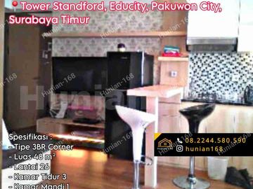 Jual Sewa Apartemen Fully Furnished 3 Bedroom 3BR Corner Tower Harvard Stanford  Standford Vista Princeton Pakuwon City Mall Surabaya Timur Amor Bella East Coast Residence