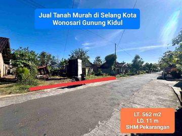 Jual tanah strategis di pusat kota Wonosari Gunungkidul utara terminal wonosari murah
