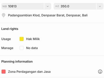 Tanah 11 Are Cocok untuk Gudang di Area Teuku Umar Barat Denpasar