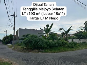 Dijual Tanah Kavling Tenggilis Mejoyo Selatan