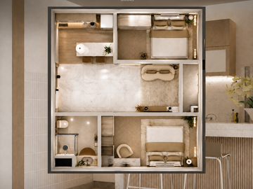 Premium Family Room 2Br High Floor Golden Prima Residence Medan