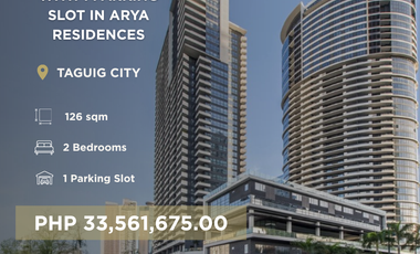 Prime Corner 2BR Unit with Parking at Arya Residences, BGC