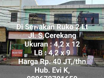 Di Sewakan Ruko 2 lt, Jl. S.Cerekang, Mks