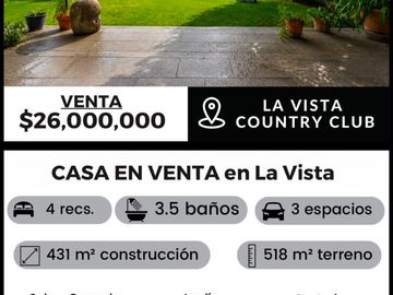 RESIDENCIA  en Venta en La Vista Country Club A CAMPO DE GOLF  – Puebla $26,000,000.00