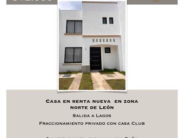 casa en Renta, en fraccionamiento el Cielo, zona norte De Leon
