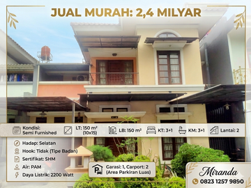 Miranda Jual Rumah SHM 2 Lantai 150m2 Cluster Tjikini Metland Menteng Cakung Jual cepat bisa KPR