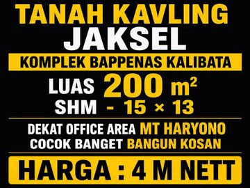 TANAH KAVLING KOMPLEK BAPPENAS KALIBATA