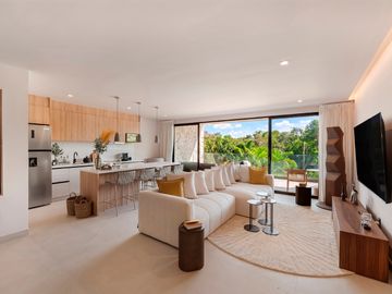 DEPARTAMENTO DE LUJO EN VENTA CON BEACH CLUB PRIVADO, AREA COMERCIAL, DE 1 Y 2 RECAMARAS, PLAYA DEL CARMEN