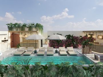 DEPARTAMENTO EN VENTA DE 2 RECAMARAS 2 BAÑOS CON ALBERCA VISTA AL MAR EN PLAYA DEL CARMEN/ EXCELENTE RETORNO DE INVERSION