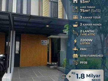 Rumah Attic Cluster Mahakam JGC Jakarta Timur siap huni bisa KPR