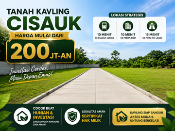 Kavling Cisauk 200 Jt-an Dekat HIERA BSD, SHM Terjamin