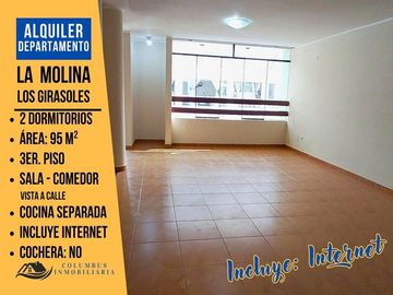 Alquiler LA MOLINA - Dpto de 2 dormit con INTERNET incluído - Urb. GIRASOLES