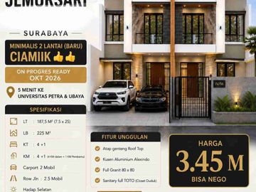 Dijual Rumah Jemursari Surabaya Selatan