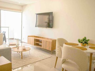 ARRIENDO AMOBLADO EN BOCAGRANDE 2 ALCOBAS (1 año o más de contrato)