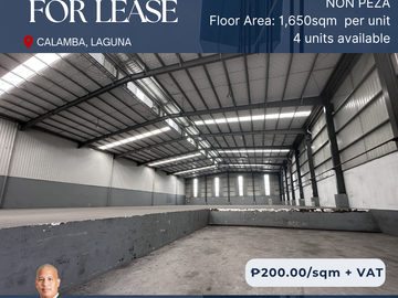 1,650 sqm Calamba Warehouse For RENT