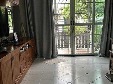 Two-story detached house, 64.5 sq.w., Chonlada Suvarnabhumi Village. Krungsri Ayutthaya Bank is located at the entrance of the soi (lane), Soi Ladkrab