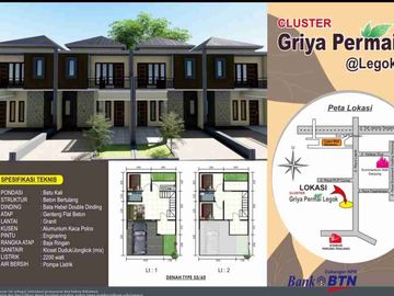 Rumah Baru mezanine Ready stok diblok A Griya permai dekat BSD