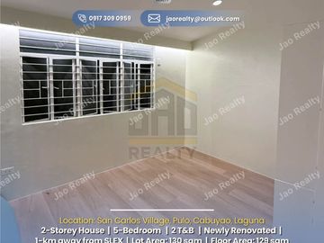 FOR SALE: Newly Renovated 5-Bedroom House For Sale in Cabuyao, Laguna (1 km from SLEX)