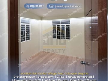 FOR SALE: Newly Renovated 5-Bedroom House For Sale in Cabuyao, Laguna (1 km from SLEX)