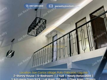 FOR SALE: Newly Renovated 5-Bedroom House For Sale in Cabuyao, Laguna (1 km from SLEX)