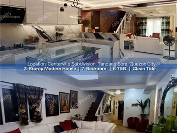FOR SALE: 3-Storey Modern and Elegant House for Sale with Swimming Pool in Tandang Sora, Quezon City