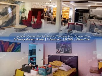 FOR SALE: 3-Storey Modern and Elegant House for Sale with Swimming Pool in Tandang Sora, Quezon City