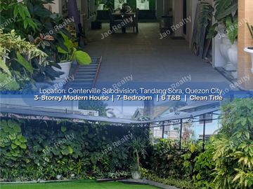 FOR SALE: 3-Storey Modern and Elegant House for Sale with Swimming Pool in Tandang Sora, Quezon City