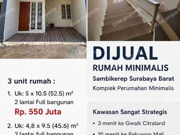 Langka ! Dijual 3 unit rumah under 500 juta Surabaya Barat