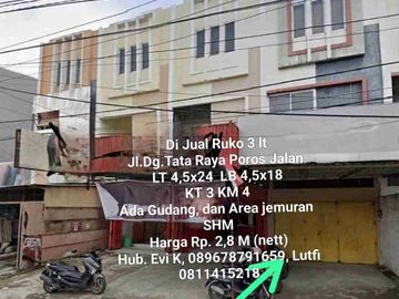 Dijual Ruko 3 lantai di Jl. Dg Tata Raya Makassar