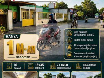 DIJUAL RUMAH KOS PINGGIR JALAN POROS DEKAT KAMPUS UIN SAMATA DAN KAMPUS UNHAS TEKHNIK GOWA