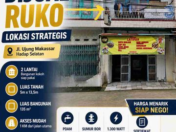DIJUAL RUKO KOTA MAKASSAR JL UJUNG LOKASI STRATEGIS.