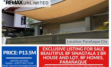 FOR SALE: Beautiful 3 BR Home in BF Sinagtala, BF Homes, Parñnaque, Php13.5M!