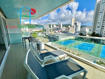 2 recámaras y terraza con vista a las áreas comunes