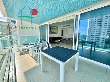 2 recámaras y terraza con vista a las áreas comunes