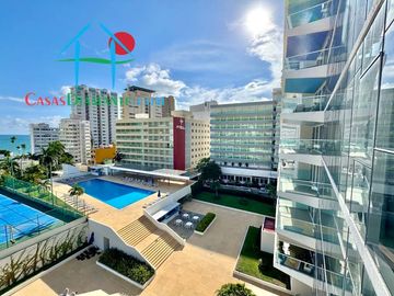 2 recámaras y terraza con vista a las áreas comunes