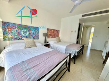 2 recámaras y terraza con vista a las áreas comunes