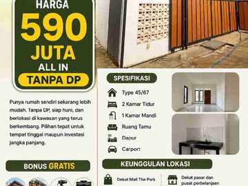Rumah Siap Huni Dekat Mall The Park Harga 590jt All in Tanpa DP