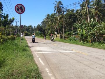 Dijual tanah kebun Kelapa pinggir Jl. Raya Tol Panimbang, 13.970 m2, SHM, 170rb/m2