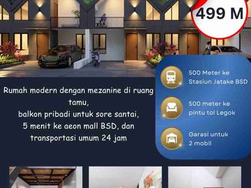 Rumah Mezanine ready stok KPR tanpa DP dkt BSD gading Serpong