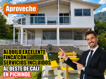 ALQUILO EXCELENTE FINCA CON SERVICIOS INCLUIDOS AL OESTE DE CALI EN PICHINDE.