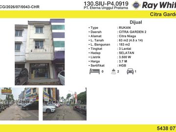 Dijual Rukan Citra Niaga Citra garden 2, Jakarta Barat