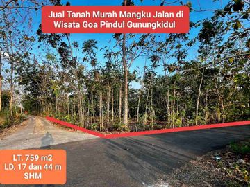 Jual tanah murah shm di Wisata Goa Pindul Gunungkidul 759 m2 hanya 100 jt nego