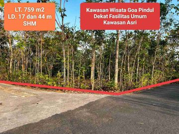 Jual tanah murah shm di Wisata Goa Pindul Gunungkidul 759 m2 hanya 100 jt nego