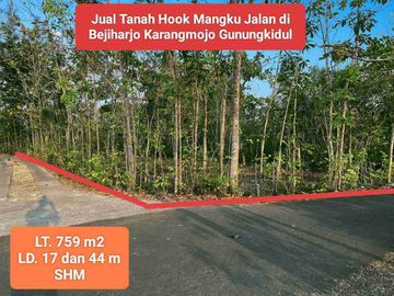 Jual tanah murah shm di Wisata Goa Pindul Gunungkidul 759 m2 hanya 100 jt nego