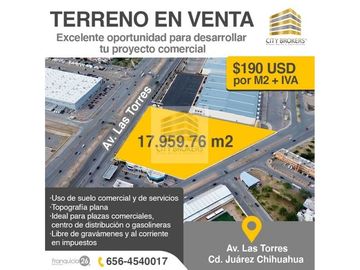Terreno industrial en avenida principal Las Torres