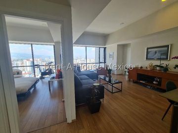 Departamento en renta de 96m2 con 2 recamaras, 2 baños, 2 estacionamientos, Bosque de las palmas, Huixquilucan, Estado de México