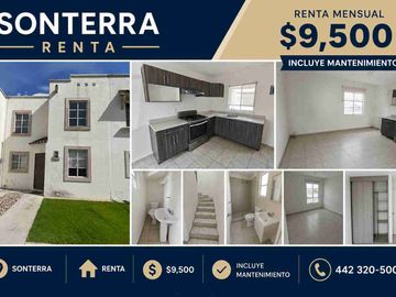 Sonterra 2 rec 1.5 baños Privada con alberca