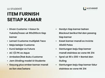 JUAL Kosan UI (10 KAMAR Dekat KAMPUS UI) Kost FURNISHED Kukusan Beji Depok (STUDENTE) DB