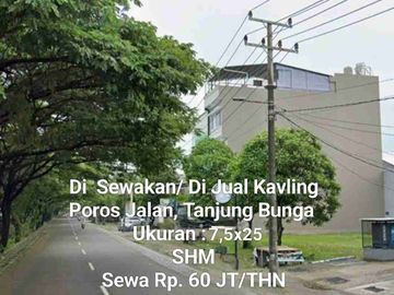 Di Sewakan / Di Jual Kavling Poros Jalan, jl. Metropolitan Tanjung Bunga